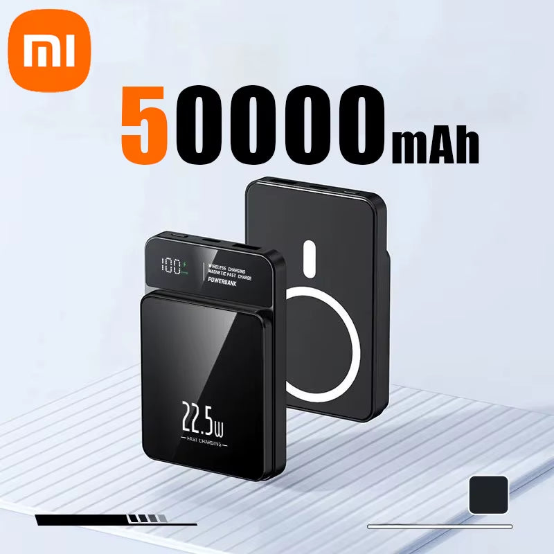 Xiaomi Power Bank 50000Mah Wireless Magnetic Power Bank Magsafe Super Fast Charging Suitable for Iphone Lenovo Samsung Huawei